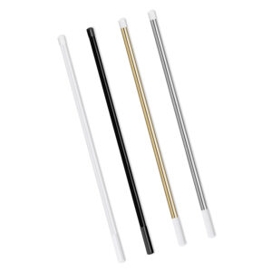 aluminum swing flag poles in white, black, gold, and silver