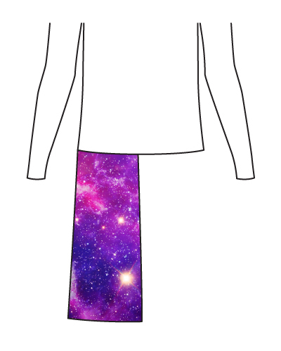 tunic with a galaxy printed drop